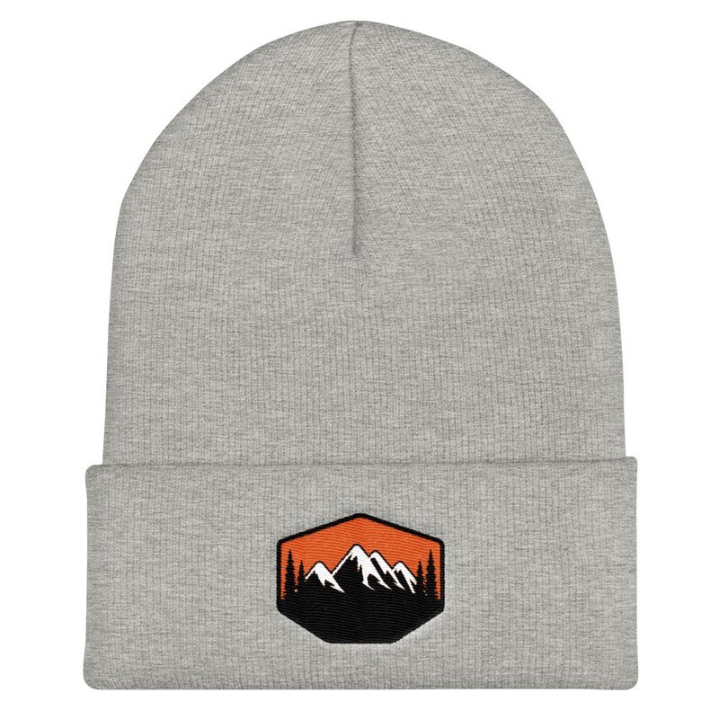 Sunset Mountains &amp; Pines - Cuffed Beanie (Multi Colors) The Rocky Mountains Canadian American Rockies