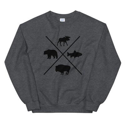 The Rockies Wildlife -  Sweatshirt (Multi Colors) American Canadian Rocky Mountains