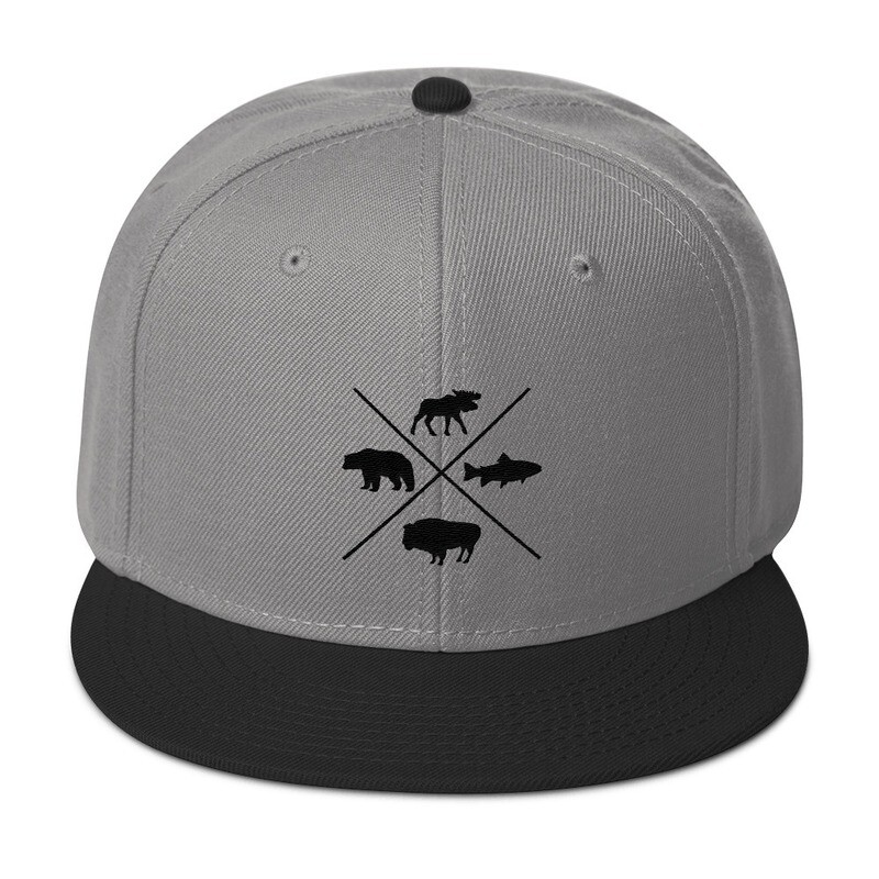 The Rockies Wildlife - Snapback Hat (Multi Colors) Canadian American Rocky Mountains