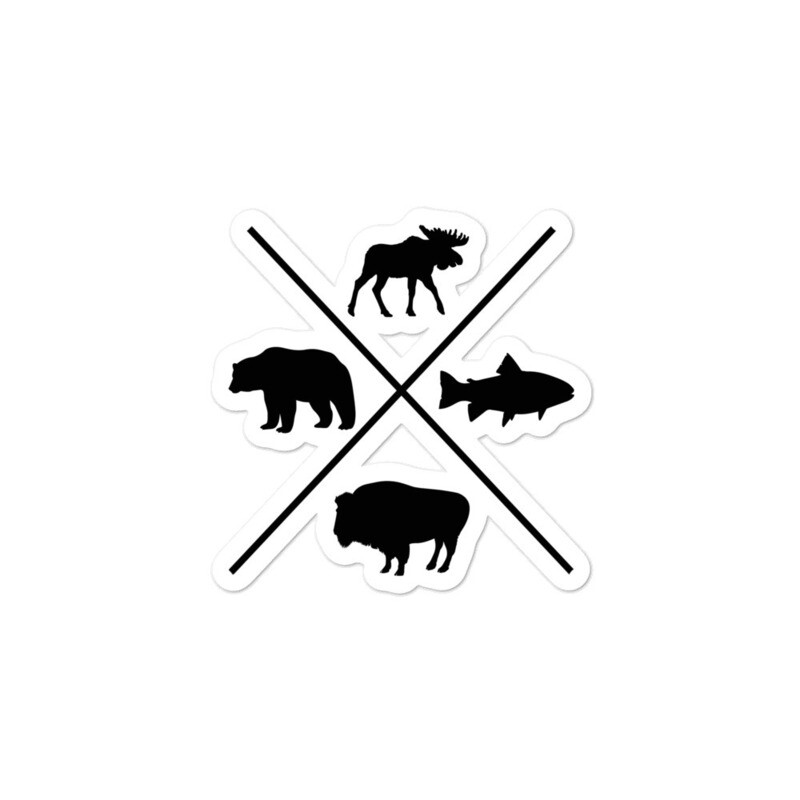 The Rockies Wildlife - Vinyl Bubble-free stickers (Multi Sizes) Canadian American Rocky Mountains