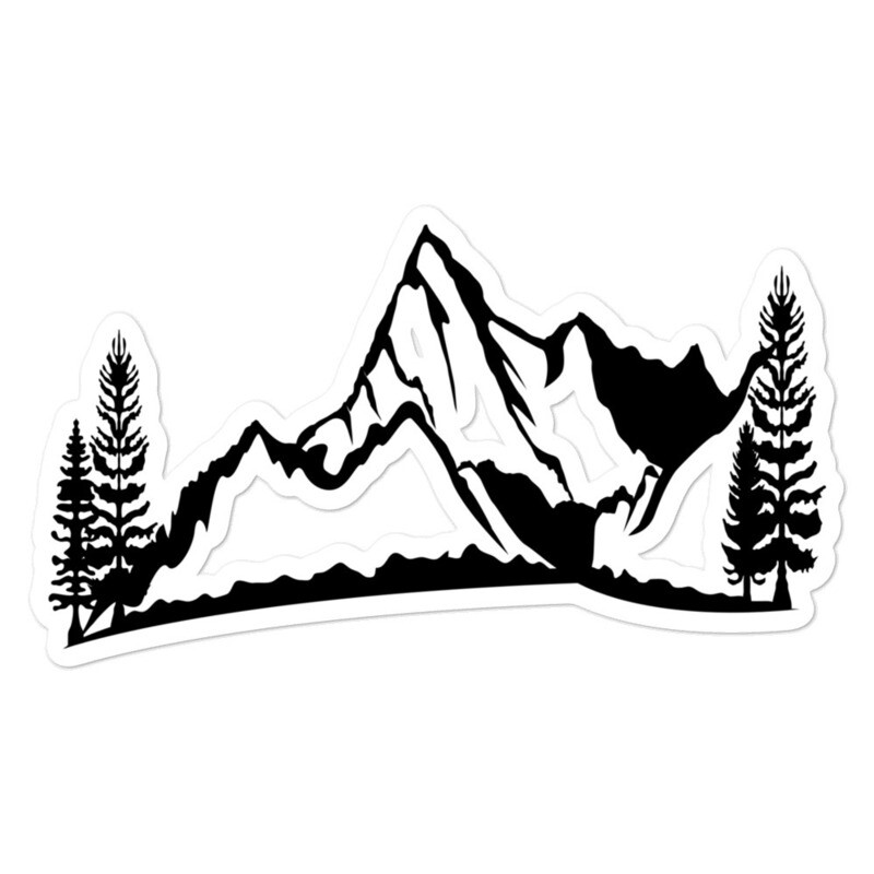 Mountain &amp; Pines - Vinyl Bubble-free stickers (Multi Sizes) The Rocky Mountains Canadian American Rockies