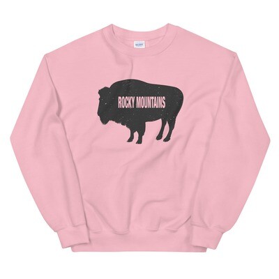 Rocky Mountain Bison - Sweatshirt (Multi Colors) The Rockies Canadian American Rocky Mountains
