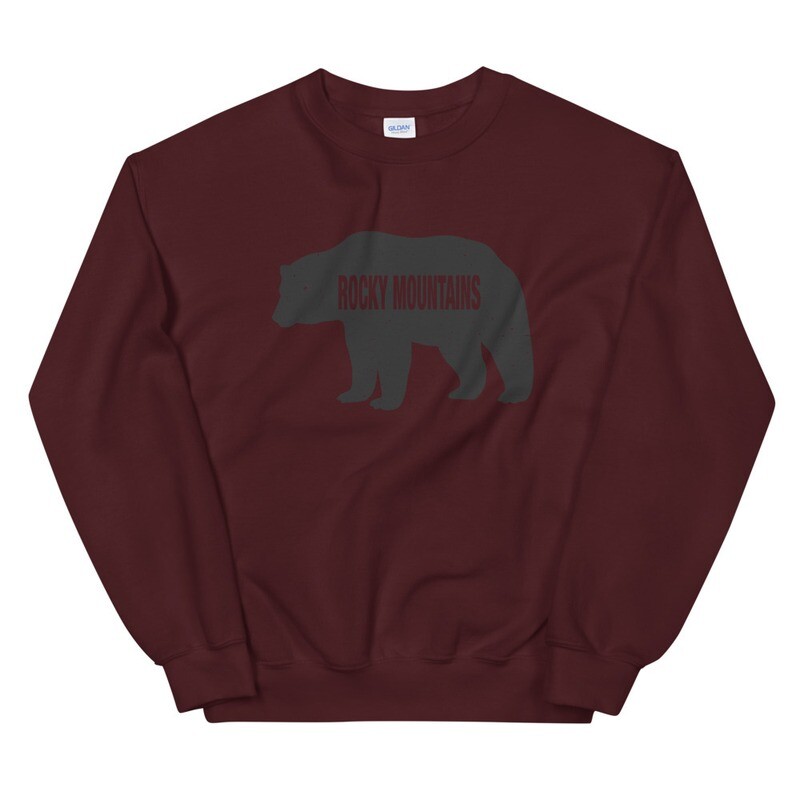 Rocky Mountain Bear - Sweatshirt (Multi Colors) The Rockies Canadian American Rocky Mountains