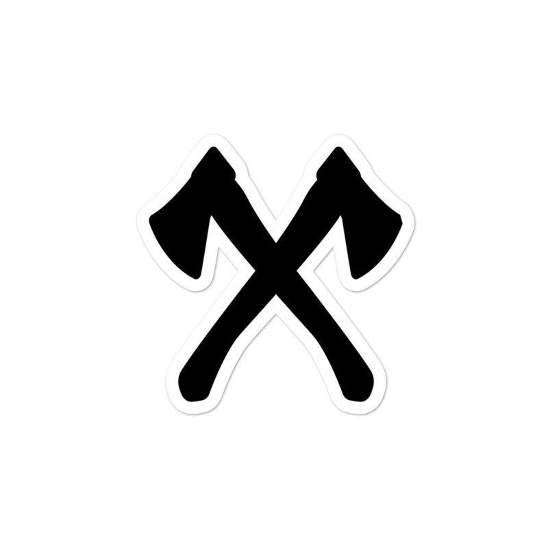 Lumber Jack Axe - Vinyl Bubble-free stickers (Multi Sizes) The Rockies Canadian American Rocky Mountains