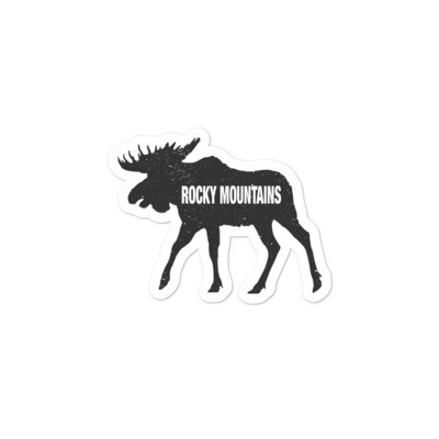 Moose - Vinyl Bubble-free stickers (Multi Sizes) The Rockies Canadian American Rocky Mountains