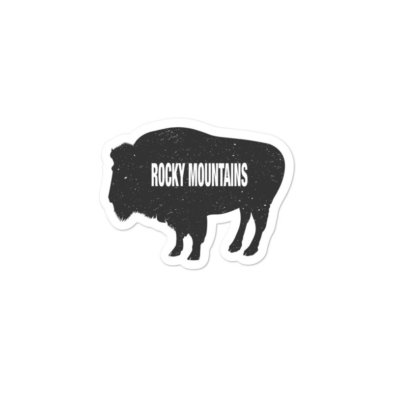 Bison - Vinyl Bubble-free stickers (Multi Sizes) The Rocky Mountains Canadian American Rockies