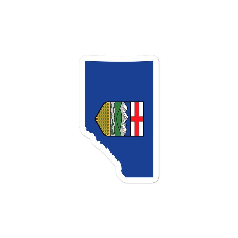Alberta Flag Map - Vinyl Bubble-free stickers (Multi Sizes) The Rockies Canadian Rocky Mountains