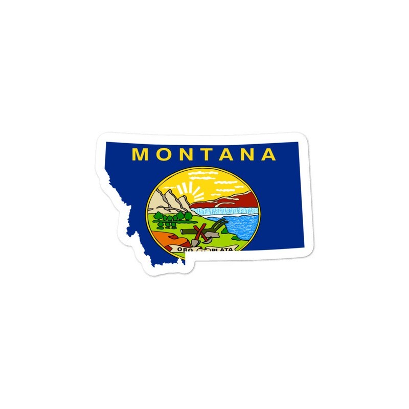 Montana Flag Map - Vinyl Bubble-free stickers (Multi Sizes) The Rockies American Rocky Mountains