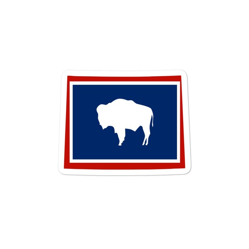 Wyoming Flag Map - Vinyl Bubble-free stickers (Multi Sizes) The Rockies American Rocky Mountains