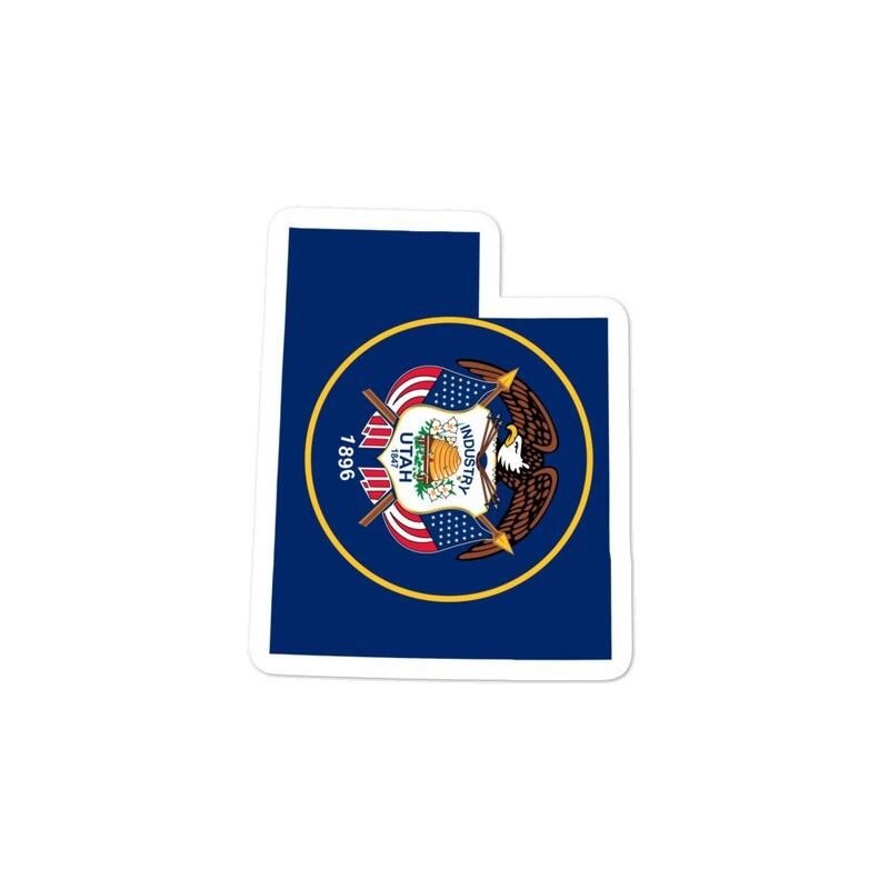 Utah Flag Map - Vinyl Bubble-free stickers (Multi Sizes) The Rockies American Rocky Mountains