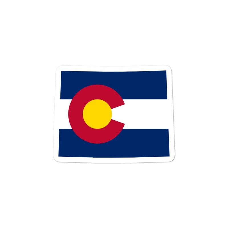 Colorado Flag Map - Vinyl Bubble-free stickers (Multi Sizes) The Rockies American Rocky Mountains