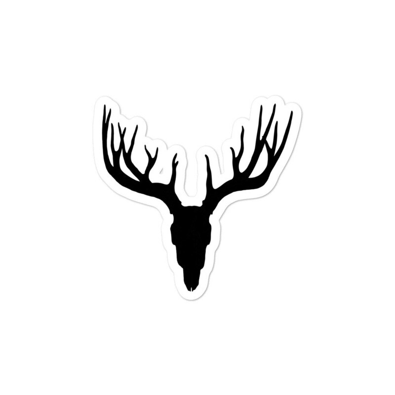 Deer Skull - Vinyl Bubble-free stickers (Multi sizes) The Rocky Mountain Canadian American Rockies
