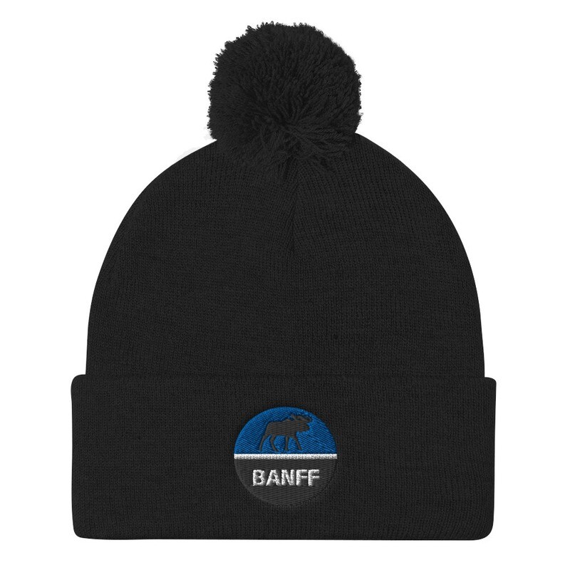 Banff Alberta Canada - Pom Pom Knit Cap (Multi Colors) The Rockies Canadian Rocky Mountains