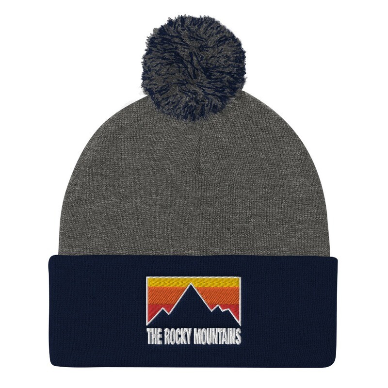 The Rocky Mountains - Pom-Pom Beanie (Multi Colors) Canadian American Rockies