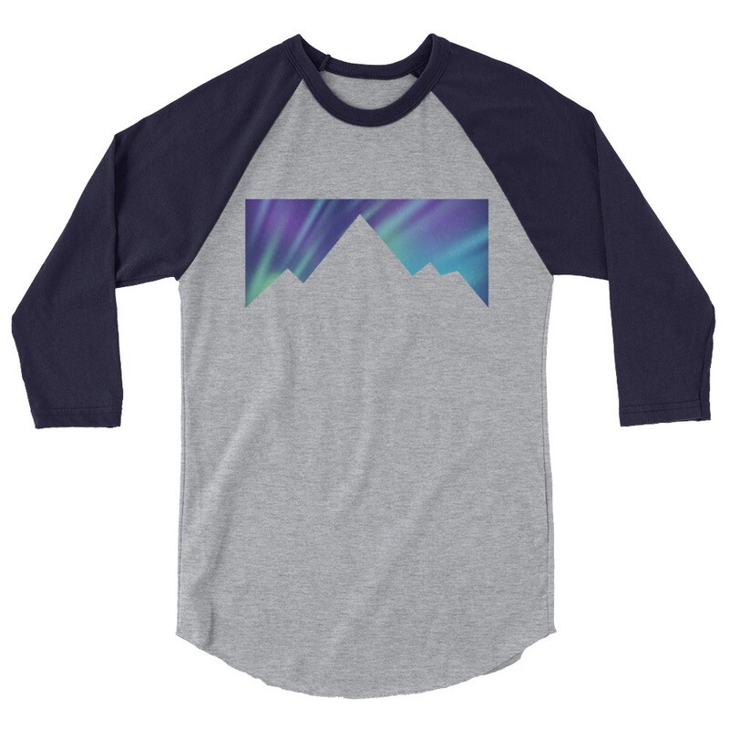Aurora Mountains - 3/4 sleeve raglan shirt (Multi Colors)