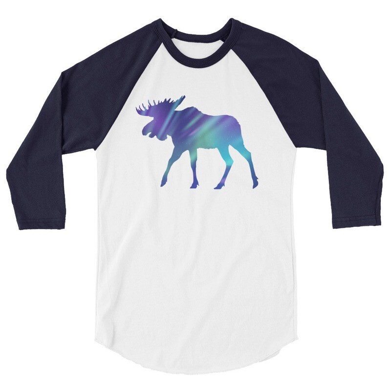 Aurora Moose - 3/4 sleeve raglan shirt (Multi Colors)
