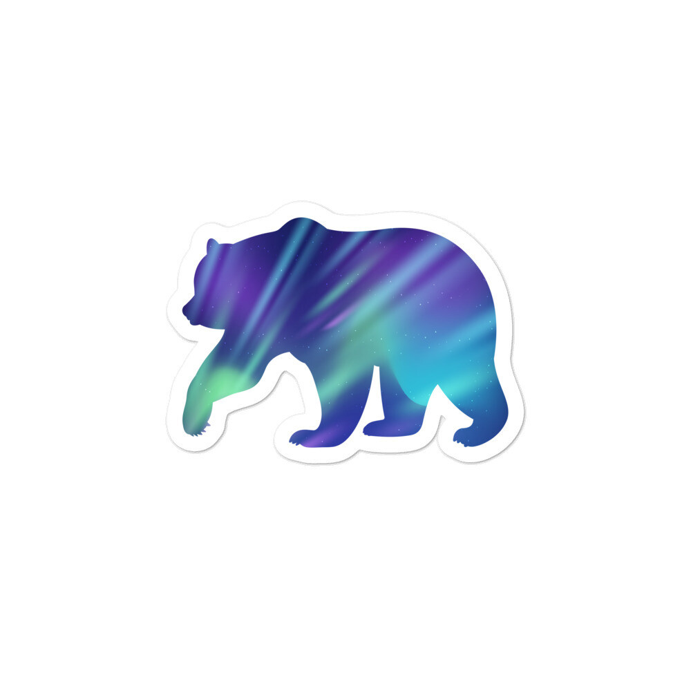 Aurora Bear - Vinyl Bubble-free stickers (Multi Sizes) The Rocky Mountains, Size: 3x3