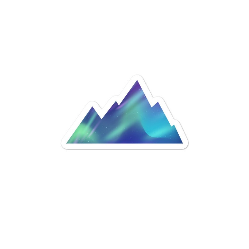 Aurora Mountains - Vinyl Bubble-free stickers (Multi Sizes) The Rocky Mountains