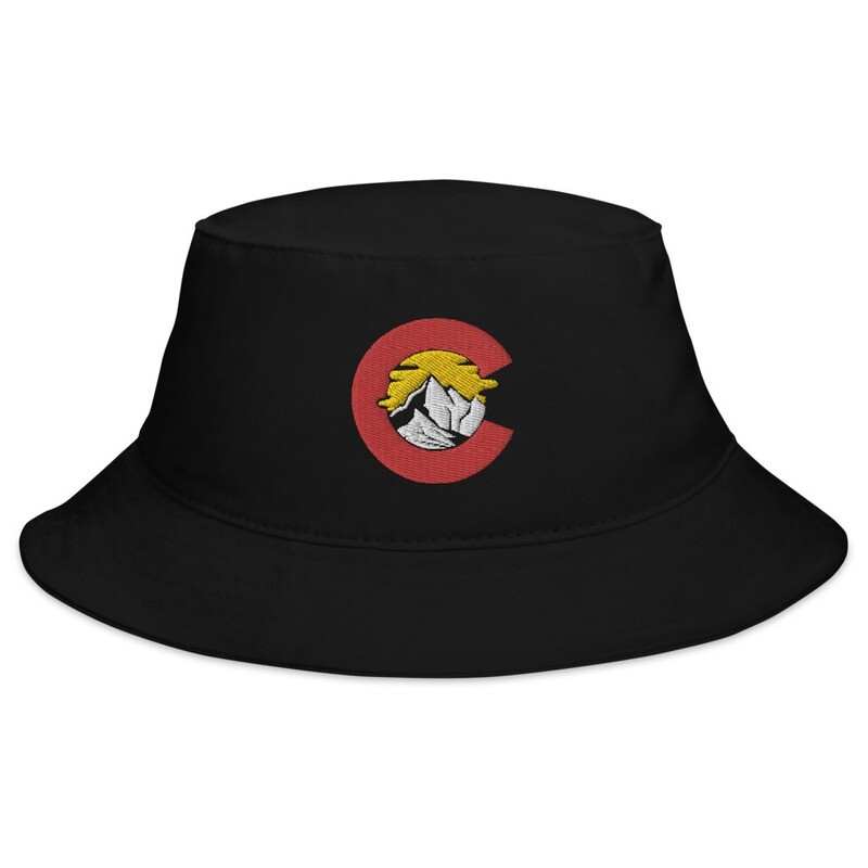 Colorado USA - Bucket Hat (Multi Colors) The Rocky Mountains, Color: Black