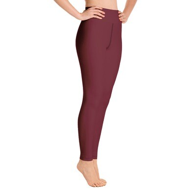 Burgundy / Maroon - High Waisted Printed Leggings Burgundy / Maroon - High Waisted Printed Leggings
