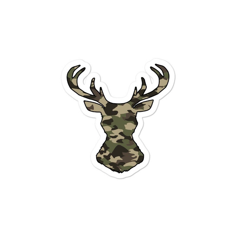 Deer Head Forest (Hunting) Camo - Bubble-free stickers (Multi Sizes)
