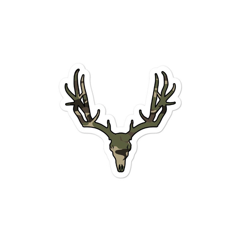 Deer Skull Forest (Hunting) Camo - Bubble-free stickers (Multi Sizes)