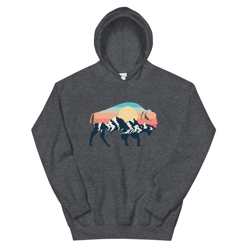 Landscape Sunset Bison - Hoodie (Multi Colors)