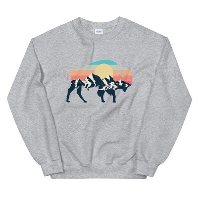 Landscape Sunset Bison - Sweatshirt (Multi Colors) Landscape Sunset Bison - Sweatshirt (Multi Colors)