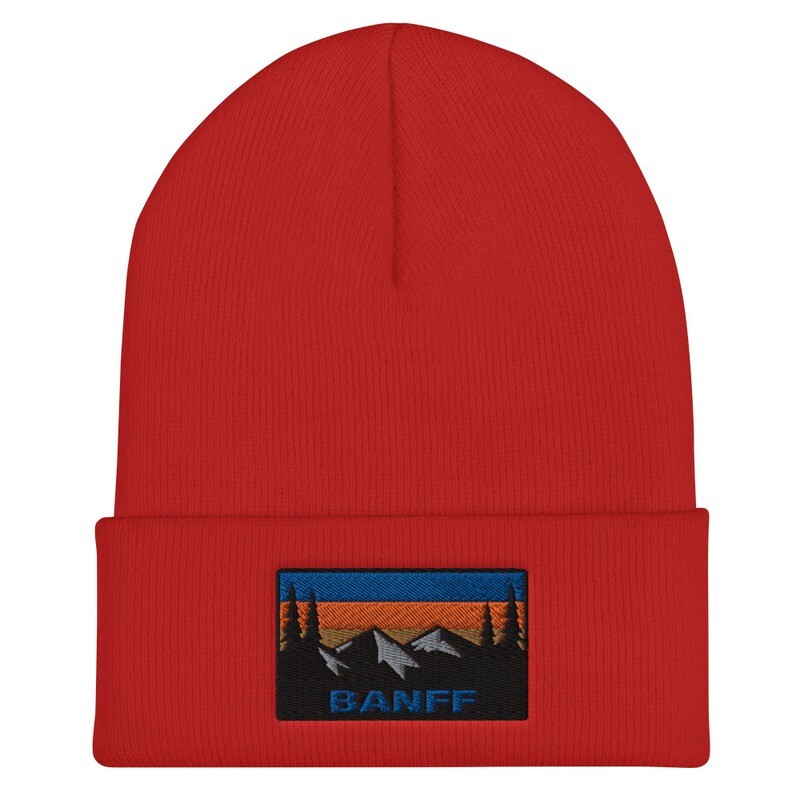 Banff Alberta Canada - Cuffed Beanie (Multi Colors) Canadian Rockies