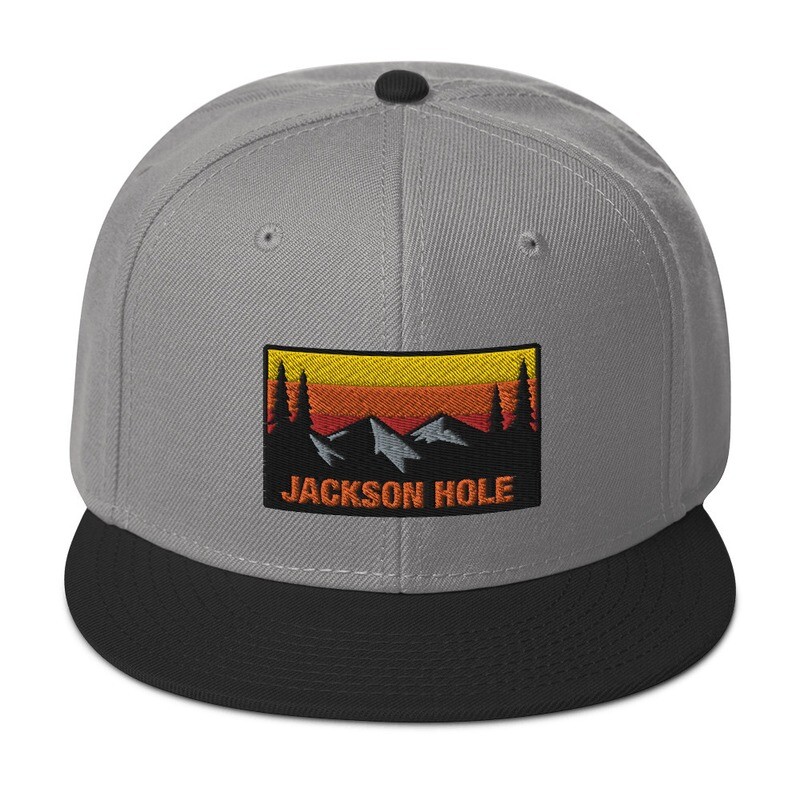 Jackson Hole Wyoming - Snapback Hat (Multi Colors) The Rockies American Rocky Mountains
