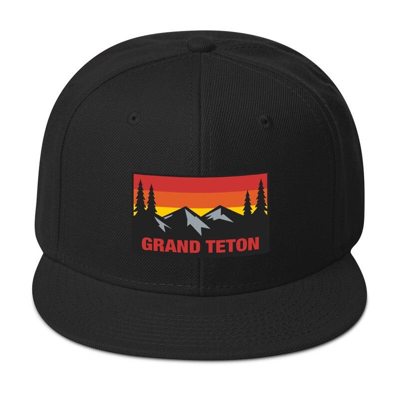 Grand Teton Wyoming - Snapback Hat (Multi Colors) The Rockies American Rocky Mountains