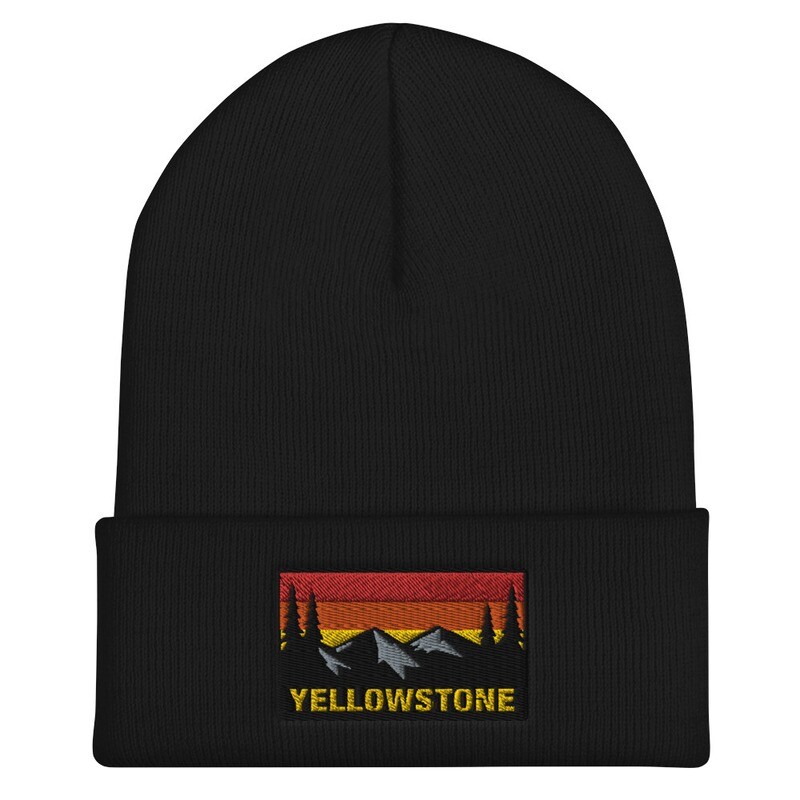 Yellowstone Wyoming Montana Idaho - Cuffed Beanie (Multi Colors) The Rockies American Rocky Mountains