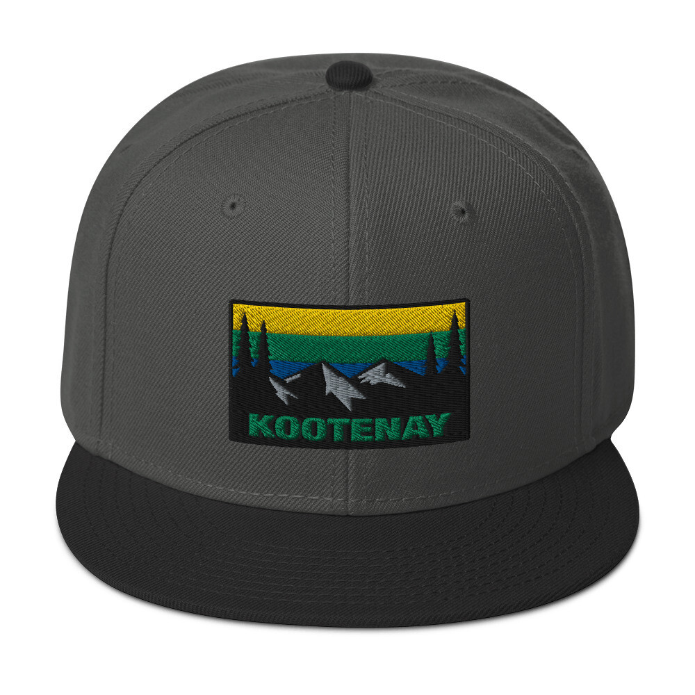Kootenay British Columbia - Snapback Hat (Multi Colors) The Rocky Mountains  Canadian Rockies