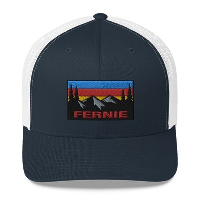 Fernie British Columbia - Trucker Cap (Multi Colors) The Rockies Canadian Rocky Mountains