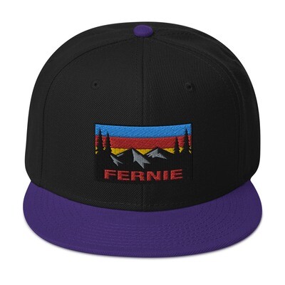 Fernie British Columbia - Snapback Hat (Multi Colors) Canadian Rocky Mountains The Rockies