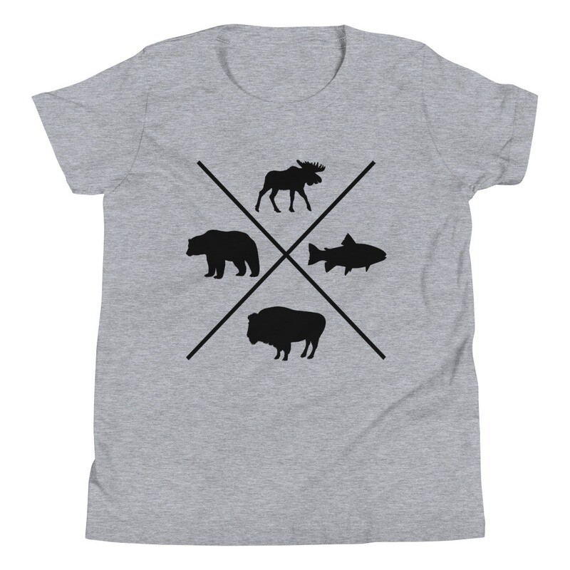 The Rockies Wildlife - Youth T-Shirt (Multi Colors) Canadian American Rocky Mountains