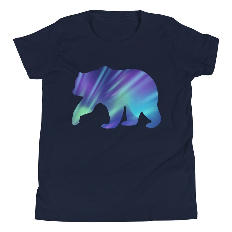 Aurora Bear - Youth T-Shirt (Multi Colors) The Rocky Mountains, Canadian, American Rockies