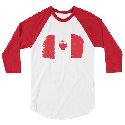 Canada Flag - 3/4 sleeve raglan shirt (multi colors)
