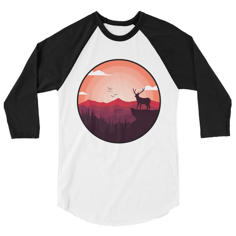 Vintage Nature - 3/4 sleeve raglan shirt (Multi Colors)