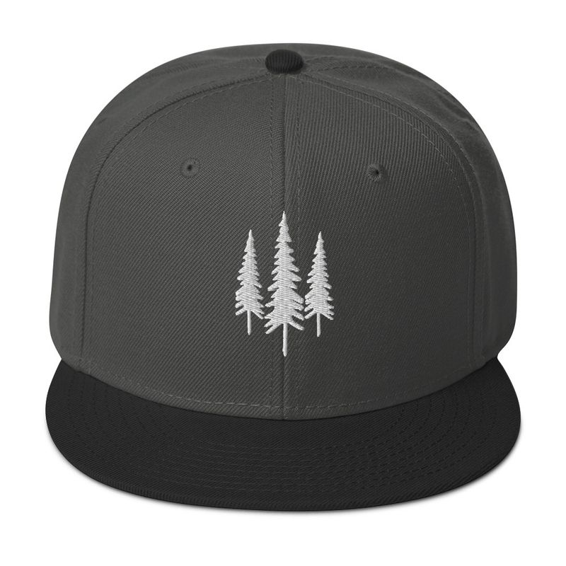 Embroidered Pine tree - Snapback Hat (multi colors)
