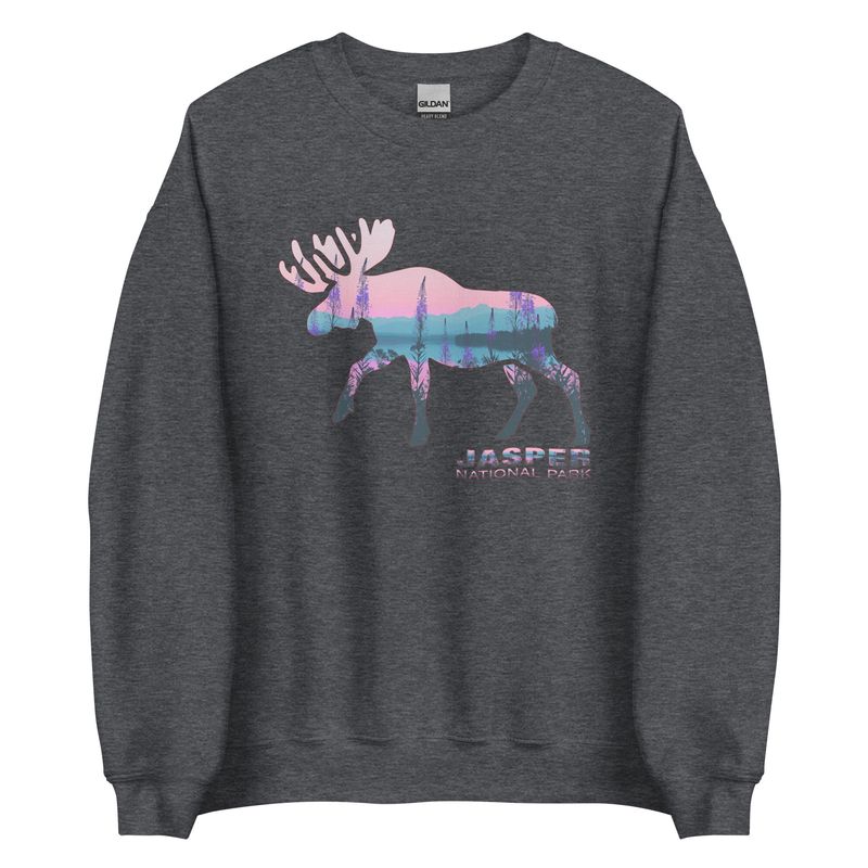 Jasper National Park Fireweed Moose - Sweatshirt (multi colors)