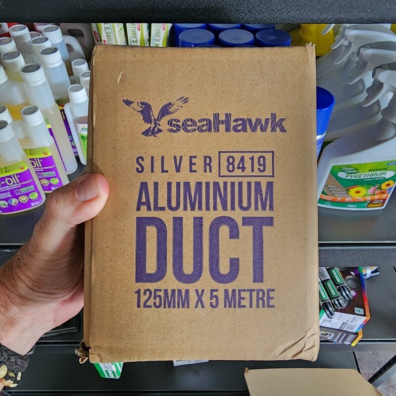 Silver Aluminium Air Ducting 5m 125mm