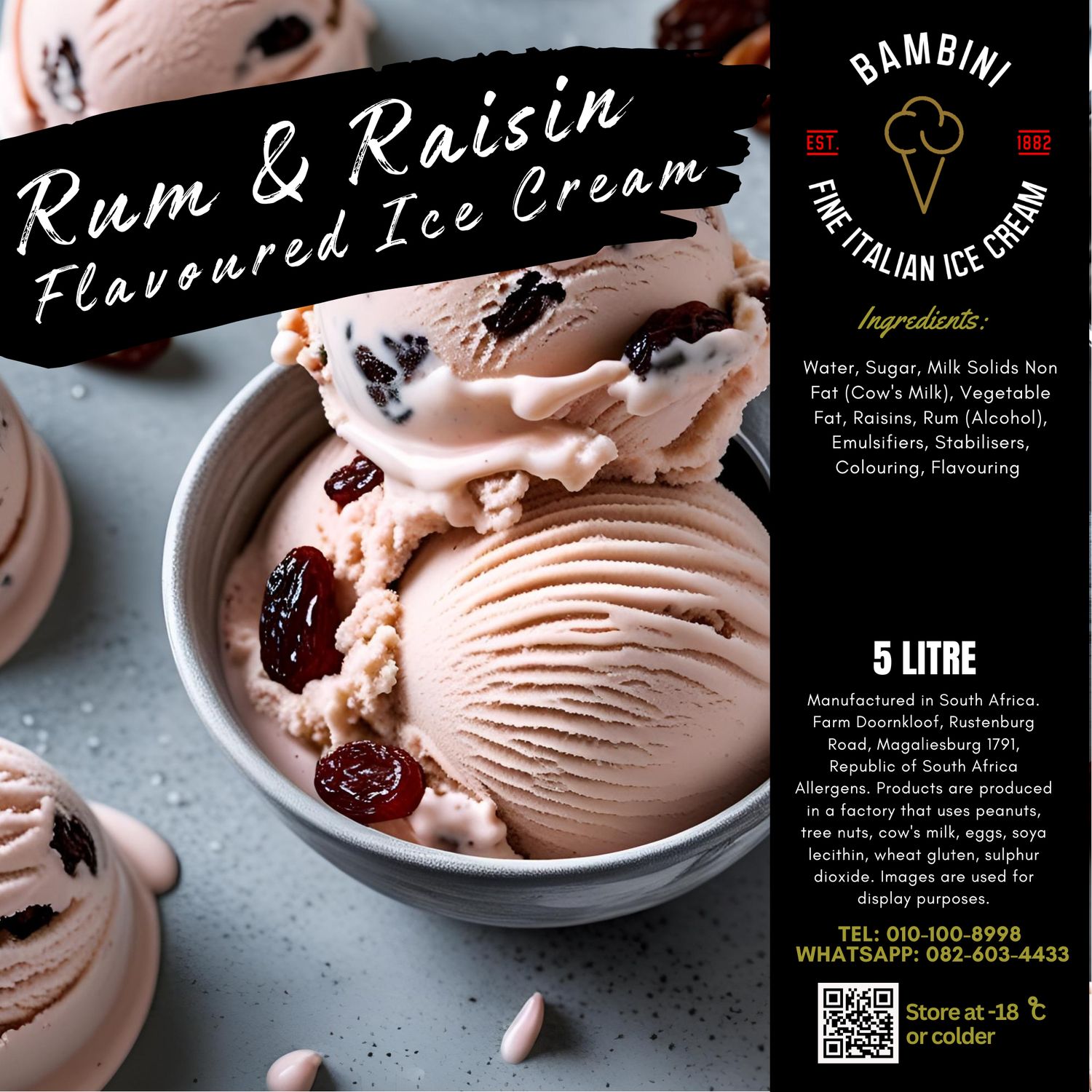 Alcohol Infused Gelato/Sorbet - 5L