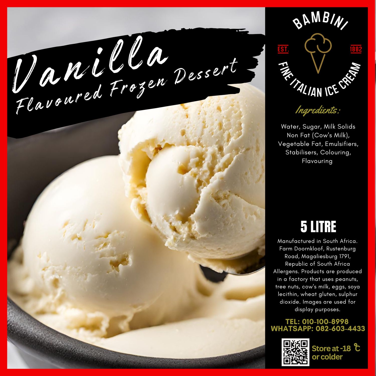 Frozen Dessert Ice Cream - 5L