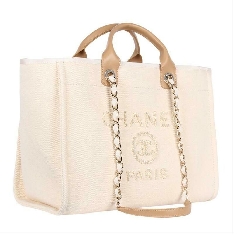СНАNEL DEAUVILLE TOTE BAG WITH PEARLS | LUXUR BAGS
