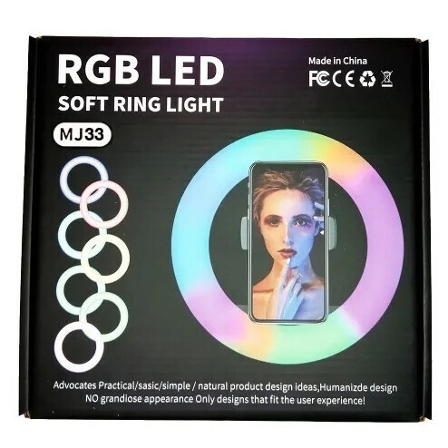 Кольцевая лампа RGB LED SOFT RING LIGHT MJ33 (33см)