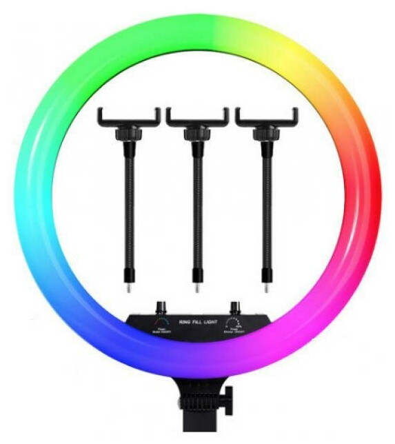 Цветная кольцевая лампа LED SOFT Ring Light RL18 RGB (45 см) 220V