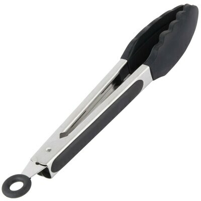 9" Silicone & Stainless Steel Locking Utility Tongs