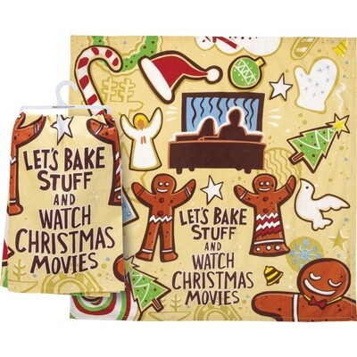 Bake Stuff & Watch Christmas Movies Flour Sack Towel
