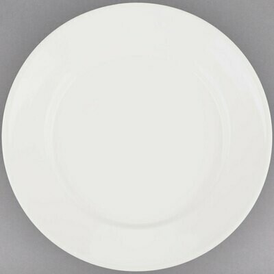 7 1/8" Ivory Wide Rim Rolled Edge China Plate